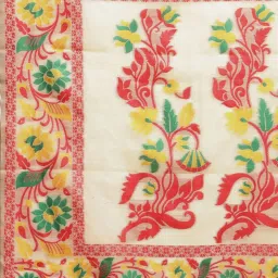 Silk Land Cream Cotton Woven Saree With Unstitched Blouse image 5