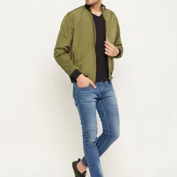 Club York Olive Regular Fit Mock Collar Jacket image 5