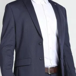 Arrow Blue Slim Fit Self Pattern Two Piece Suit image 5