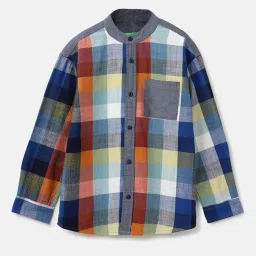United Colors of Benetton Kids Multicolor Checks Full Sleeves Shirt image 1
