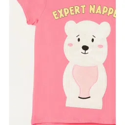 Fame Forever by Lifestyle Kids Light Pink & White Printed Top with Pyjamas image 5