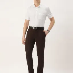 Peter England White Cotton Regular Fit Printed Shirt image 5