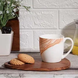 Femora Fine Alton White & Peach Bone China Cup (0.16 L) - Set of 6 image 2