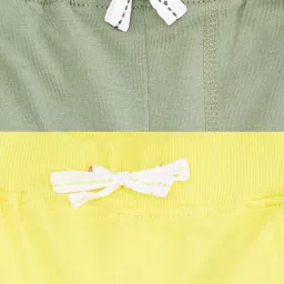 Pantaloons Baby Olive & Yellow Cotton Regular Fit Shorts image 5