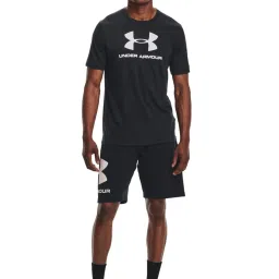 Under Armour Black Cotton Regular Fit Printed Sports T-Shirt image 5