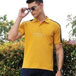 Thomas Scott Yellow Regular Fit Colour Block Polo T-Shirt-picture-13