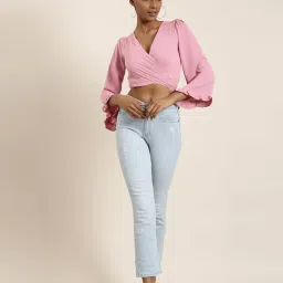 showoffff SHOWOFF Pink Regular Fit Crop Top image 5