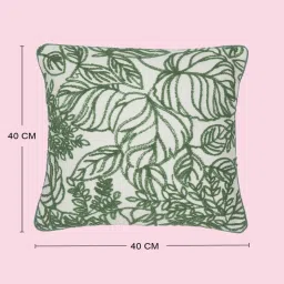 Living Scapes by Pantaloons Green Cotton Cushion Cover image 5
