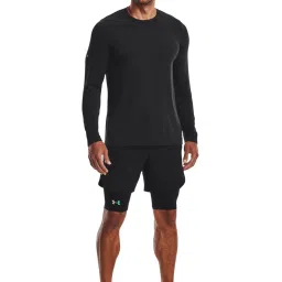 Under Armour Black Muscle Fit Self Pattern Sports T-Shirt image 5