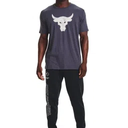 Under Armour Grey Cotton Regular Fit Printed Sports T-Shirt image 5
