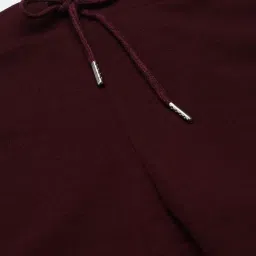 showoffff SHOWOFF Maroon Cotton Lycra Straight Fit Mid Rise Trouserss image 5