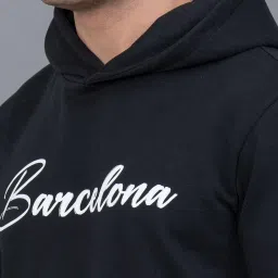 Red Tape Black Regular Fit Graphic Print Hooded Sweatshirt image 5