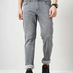celio celio* Grey Straight Fit Heavily Washed Jeans image 1