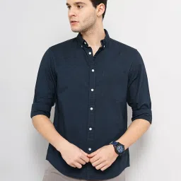 celio celio* Dark Navy Regular Fit Cotton Shirt image 1