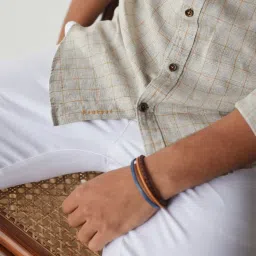 Andamen Khaki Regular Fit Checks Shirt image 5