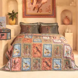 Mytrident Shivan and Narresh King Size Bedsheet with 4 Pillow Covers image 1