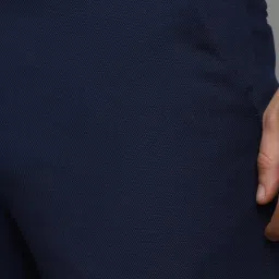 Louis Philippe Navy Slim Fit Trousers image 5