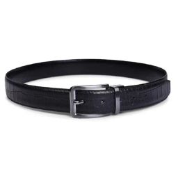 BELWABA Black Animal Effect Casual Reversible Leather Belt for Men-picture-35