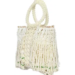 NR by Nidhi Rathi White Fabric Potli image 5