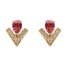 C. Krishniah Chetty Group Gold Gleaming Tourmaline Triumph Earrings image 1