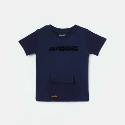 Juniors by Lifestyle Kids Navy Patch Regular Fit T-Shirt image 1