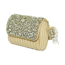 NR by Nidhi Rathi White Fabric Envelope Clutch image 5