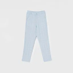 Fame Forever by Lifestyle Kids Blue Striped Regular Fit Pants image 1