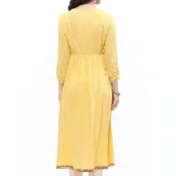 Rangriti Yellow Embroidered A Line Kurta image 2
