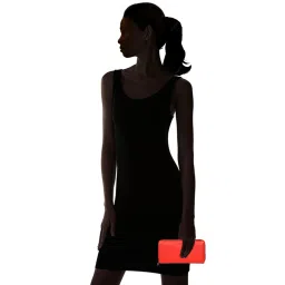 SASSORA Red Solid Rfid Zip Around Wallet for Women image 5