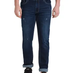 Parx Blue Tapered Fit Lightly Washed Jeans image 1