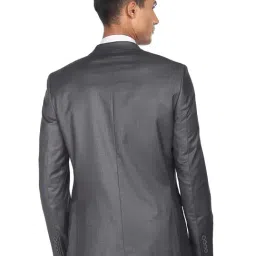 AD by Arvind Dark Grey Regular Fit Notch Lapel Blazer image 2