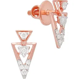 Malabar Gold and Diamonds 18K IGI Certified Real Diamond Rose Gold Earring for Women-picture-12