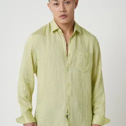 Vastrado Green Relaxed Fit Self Pattern Shirt image 1