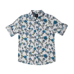 Allen Solly Junior White Floral Print Full Sleeves Shirt image 1
