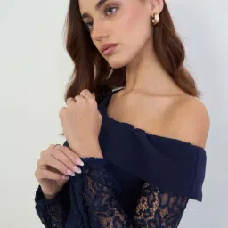 Styli Navy Blue Regular Fit Dress image 5