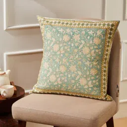 Fabindia Teal Ambara Printed Cotton Cushion Cover-picture-38
