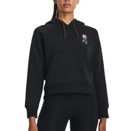Under Armour Black cotton Printed Hoodie image 1