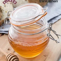 Kilner Transparent Glass Honey Pot With Beech Dipper (0.4 L) image 1