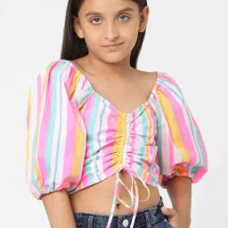KIDS ONLY Multicolor Cotton Striped Top-image-17