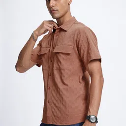 glitchez Street Texture Self Design Relaxed Fit Shirt image 5