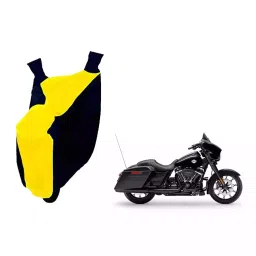 Auto Pearl Waterproof Two Wheeler Cover For Harley Davidson Street Glide Special (Yellow & Blue)-image-16