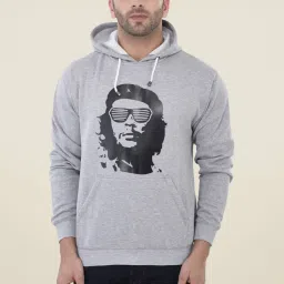 Weardo Grey Printed Hooded Sweatshirt image 3