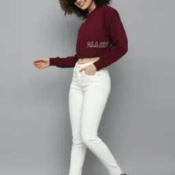 Allen Solly Maroon Cotton Printed Sweatshirt image 4