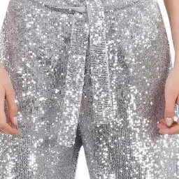 ATTIC SALT Silver Embellished Pants image 5