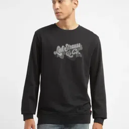 Levi's Black Cotton Regular Fit Printed Sweatshirt-image-49
