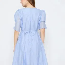 Madame Blue Regular Fit Textured Dress image 2