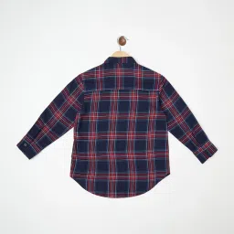 Crimsoune Club Kids Navy & Red Chequered Shirt image 2