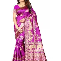 KSALIYA Pink Silk Blend Sarees-picture-10