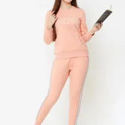 Sweet Dreams Light Orange Embroidered Winterwear Tracksuit image 5