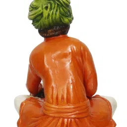 ecraftindia 7.5 Inch Rajasthani Men Musician Playing Harmonium Handcrafted Polyresin Showpiece image 4